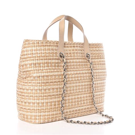 chanel straw tote